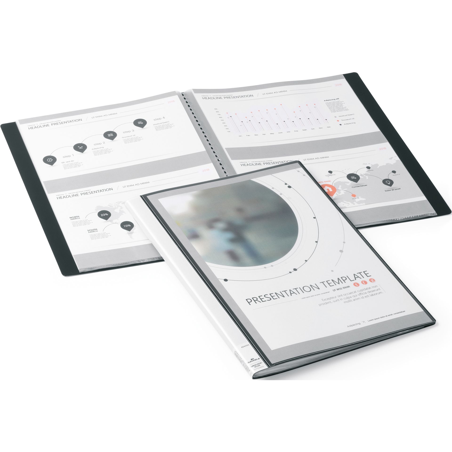 Sichtbuch DURALOOK Plus DIN A4 9mm 10Hüllen PP sw