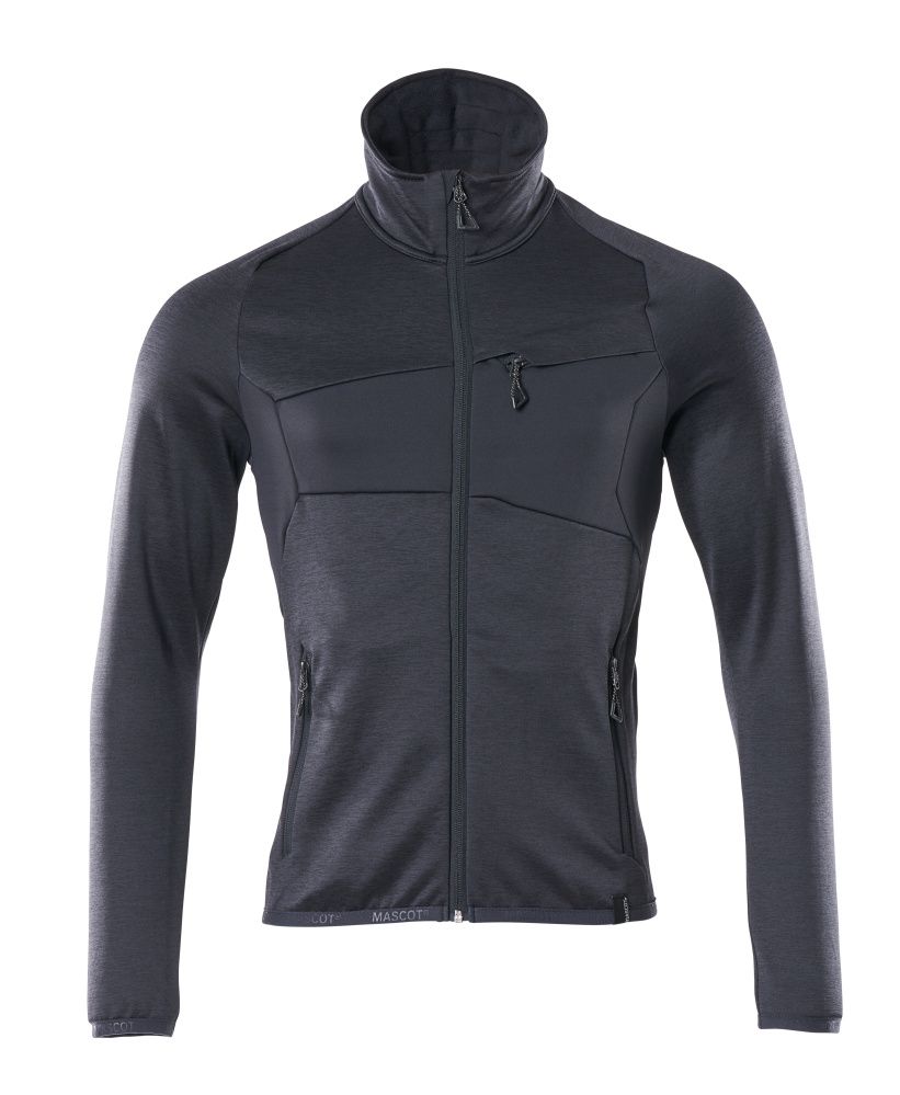 Fleecepullover mit Reißverschluss Schwarzblau, 2XL