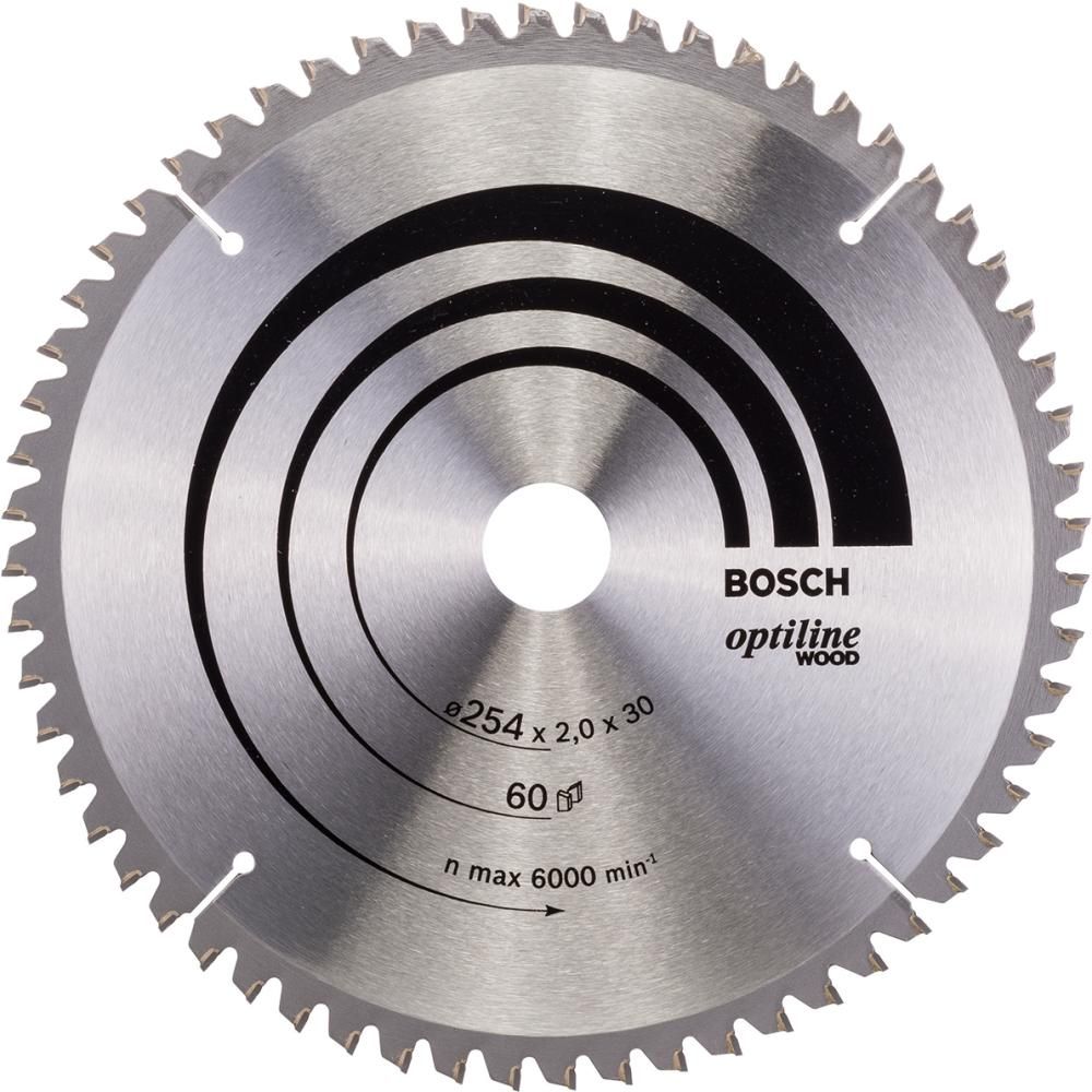 HM-Kreissägeblatt 254,2/1,4x30 60Z WZ BoschVE à 1 Stück Optiline Wood f.Kappsägen