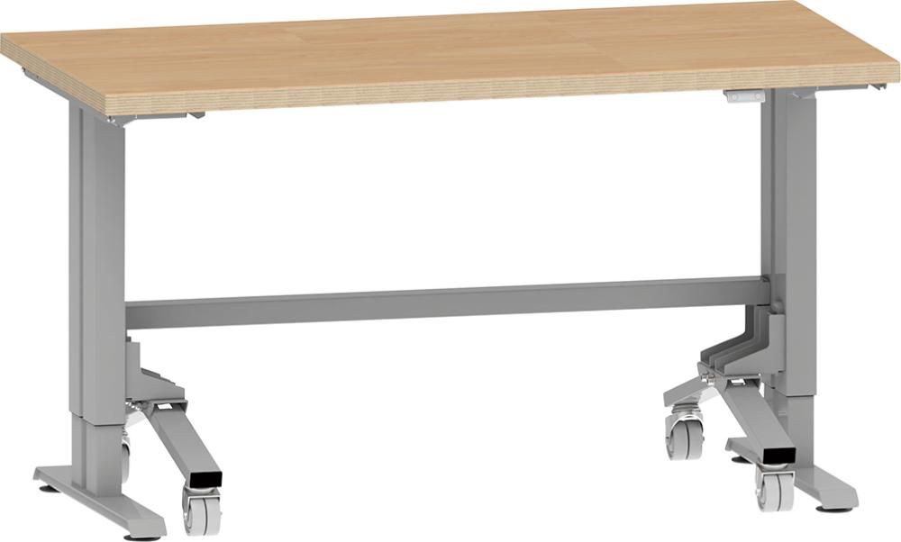Arbeitstisch Duo Mobile Modultiefe 725, elek. Multiplex, RAL 9006-M B1530xT800xH750-1250mm