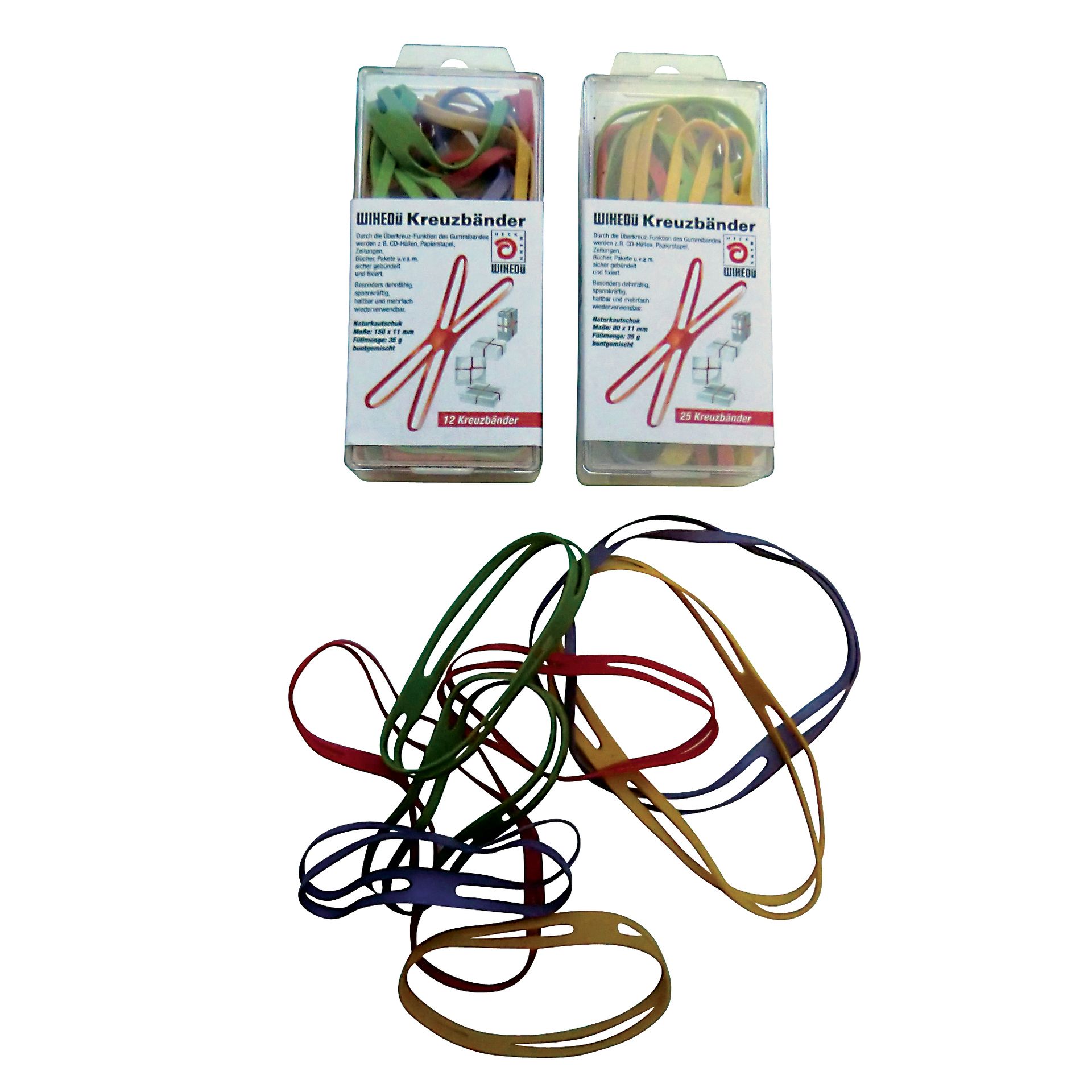 Kreuzband 150x11mm farbig sortiert 12 St./Pack.