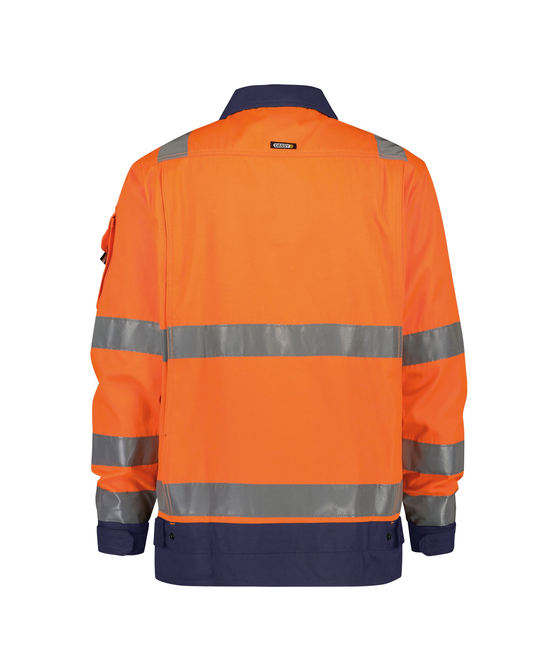 DASSY® Dusseldorf - Warnschutz Arbeitsjacke - neonorange/dunkelblau, Gr. XS