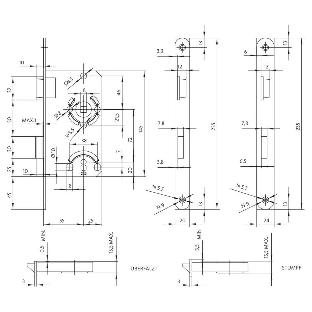 FORMAT Einsteckschloss Klasse 1 BB