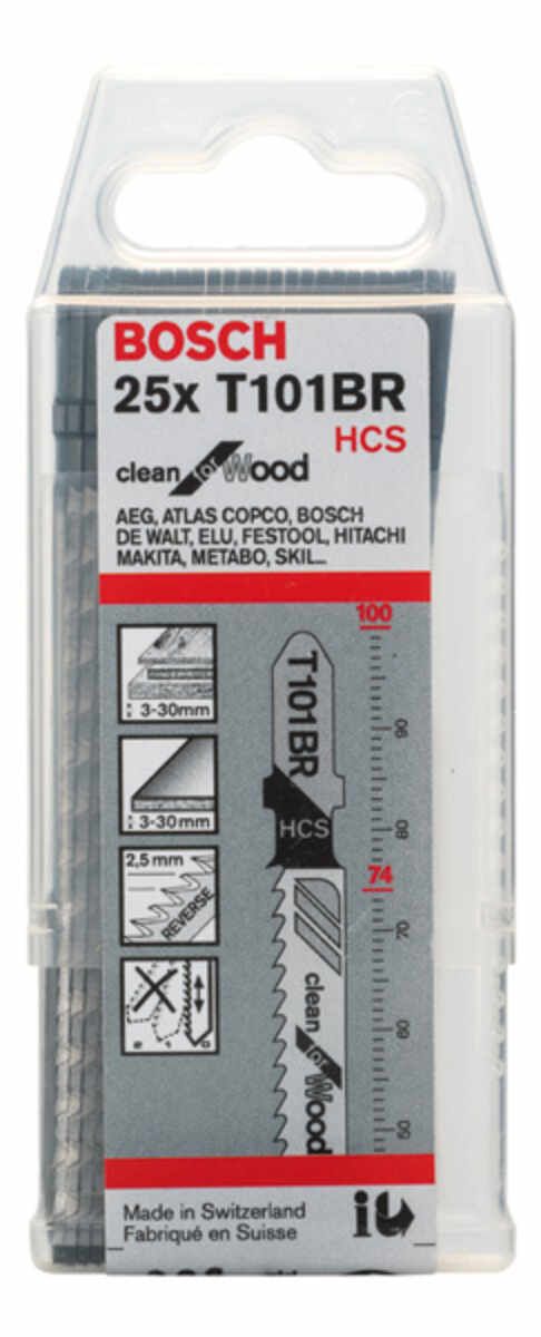 Stichsägeblatt T 101 BR Clean for Wood, 25er-Pack