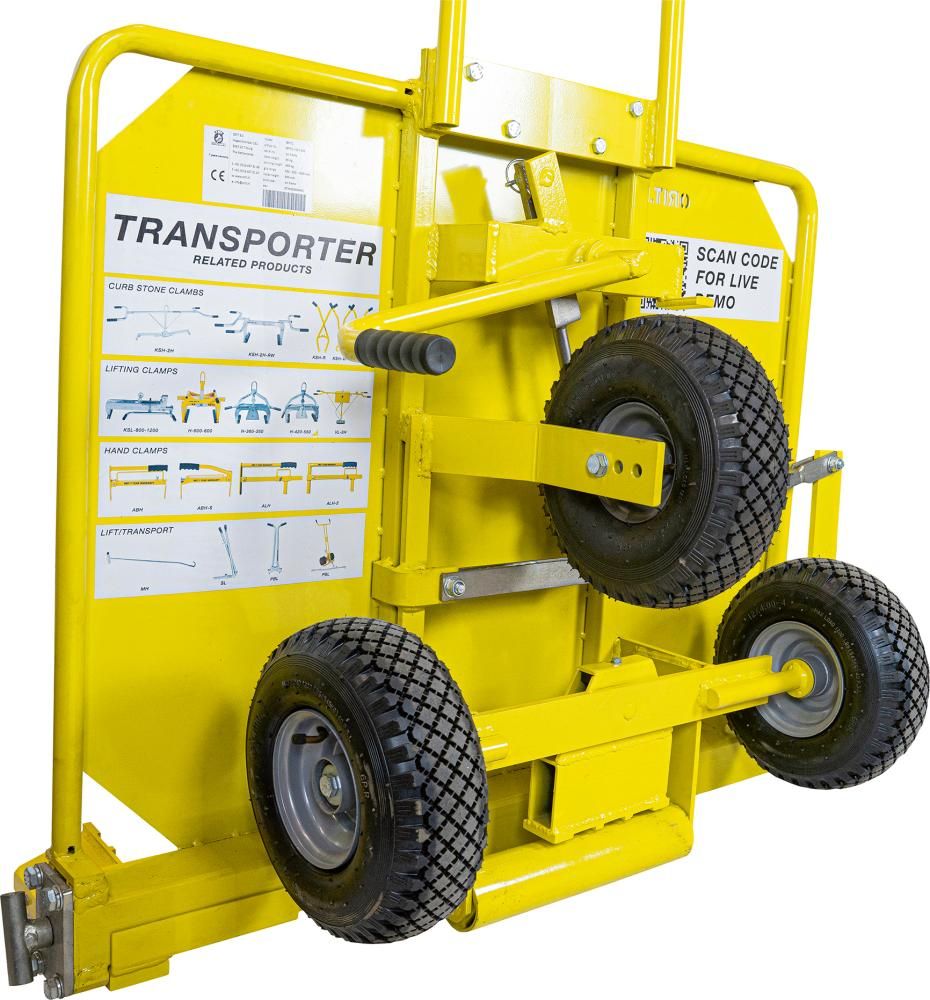Verbundstein Transport- Karre, "Transporter" Pulverlackiert Gelb