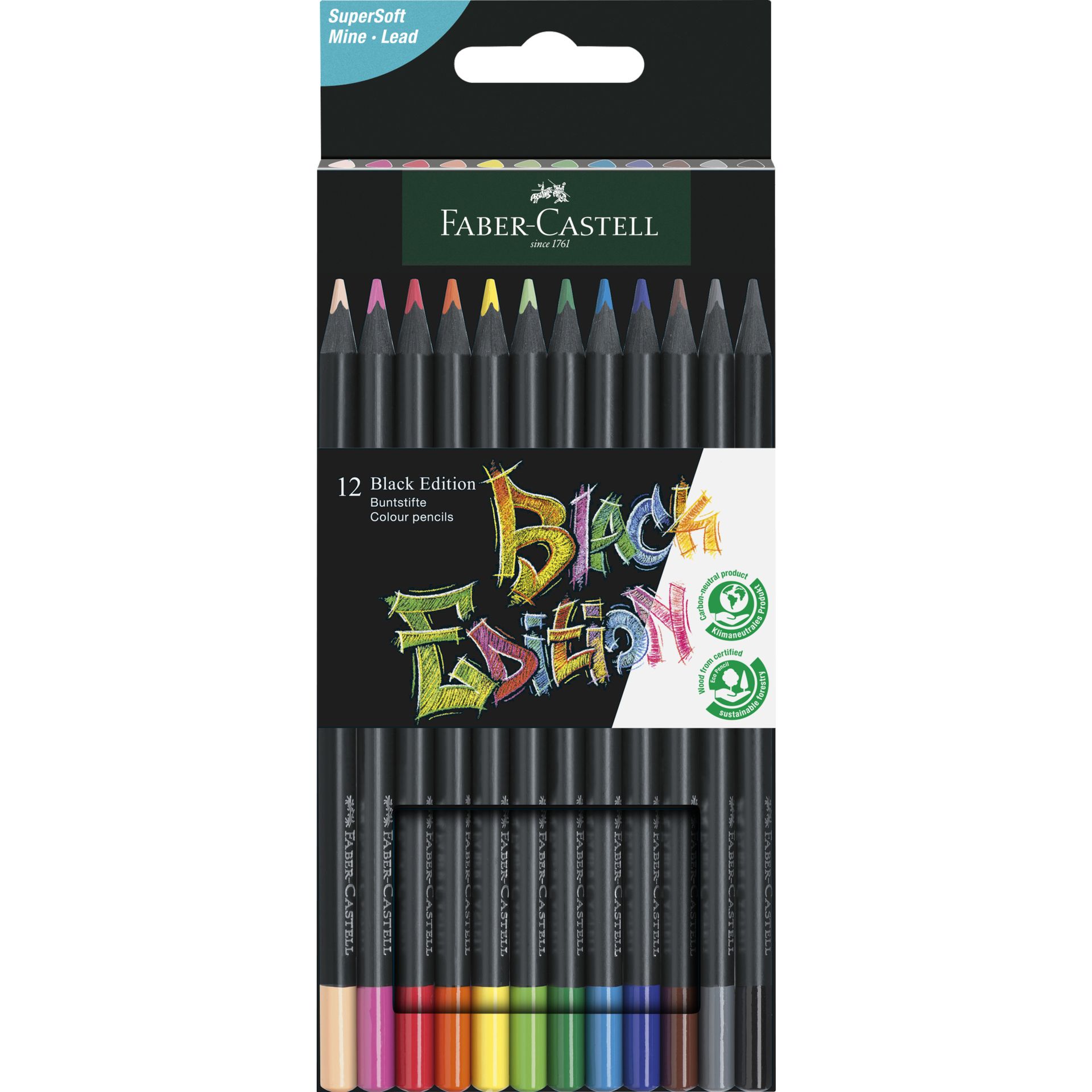 Buntstift Black Edition sort 12St