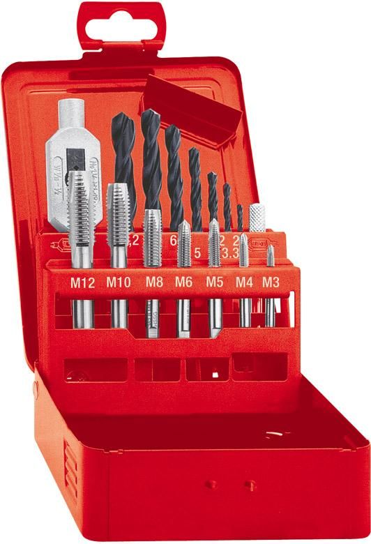 Einschnittgewindebohrer- Set DIN352 HSS M3-M12 FORMAT