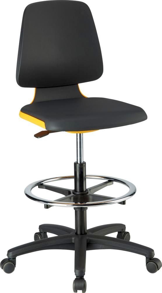 Bimos Arbeitsstuhl Labsit 4, K-Leder orange Sitzhöhe 560-810 mm