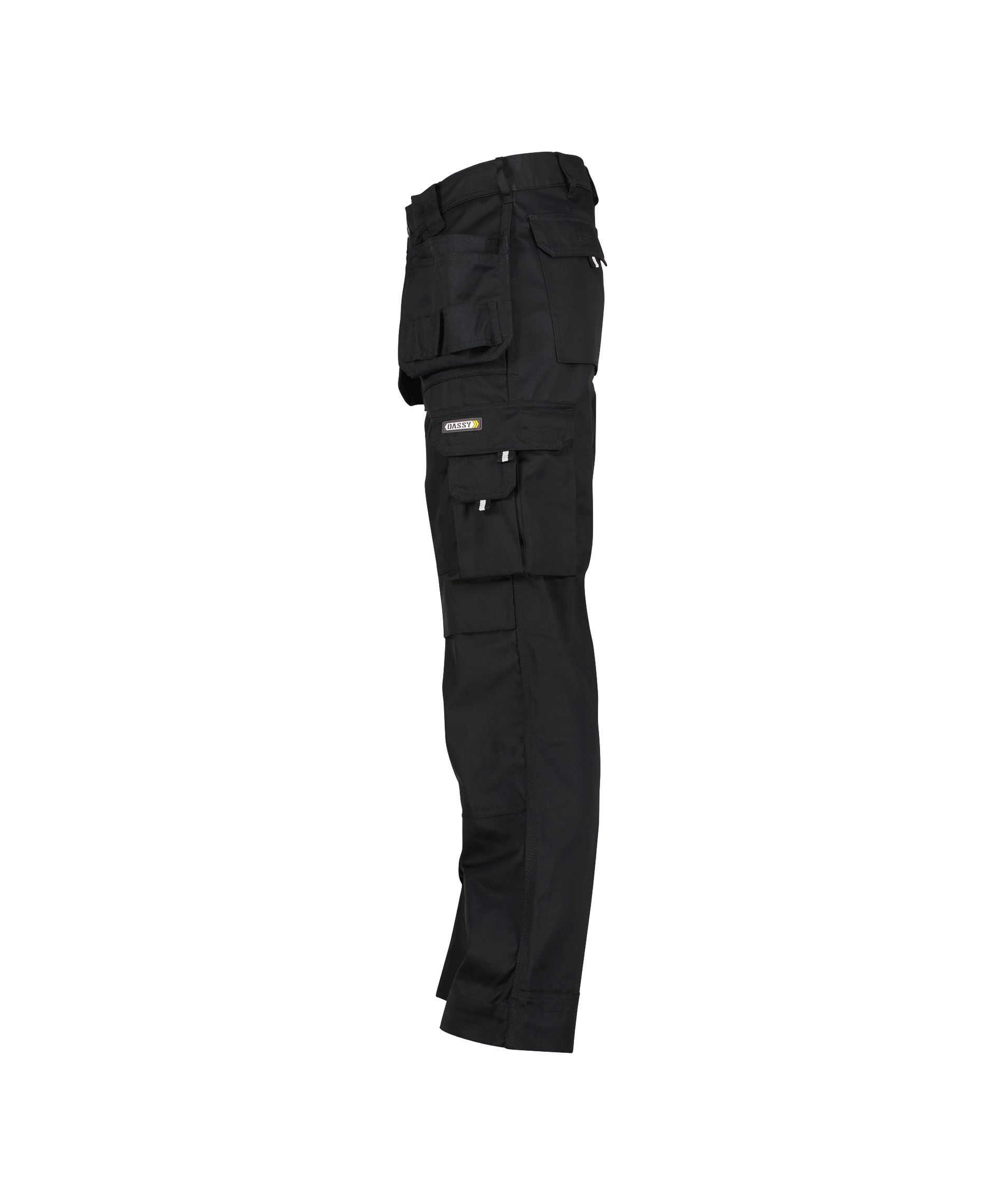 DASSY® Oxford - Arbeitshose mit Holstertaschen und Kniepolstertaschen - schwarz, Gr. 50 - kurze Beinlänge