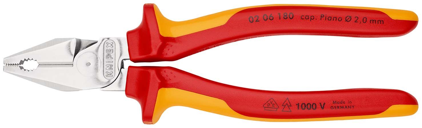 KNIPEX Kraft-Kombizange isoliert mit Mehrkomponenten-Hüllen,