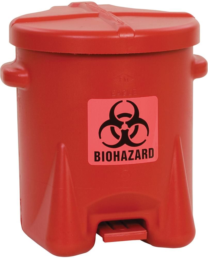 Abfallsammler HDPE für biogefärdenden Müll rot, 22,8l B420xT343xH410 mm
