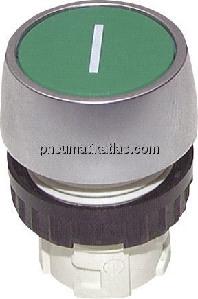 Betätigeraufsatz 22mm, Drucktaster (grün mit weißem Strich)