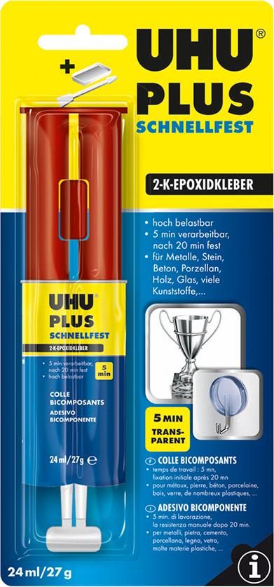 2-KomponentenepoxidkleberPLUS SCHNELLFEST SB-Karte mit Tuben Binder18g Härter 17g UHU