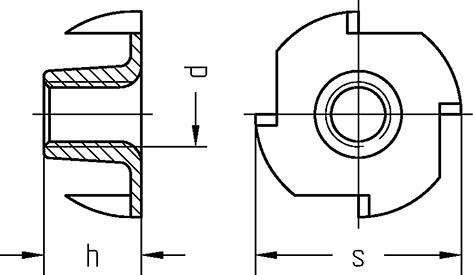 Einschlagmuttern zn M 5 x 8 x 17