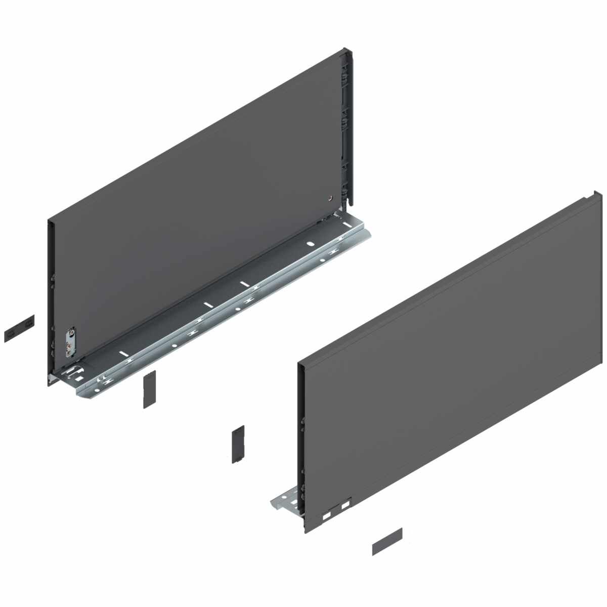 LEGRABOX Zarge, Höhe F (241 mm), NL=500 mm, links/rechts, für LEGRABOX pure, oriongrau matt