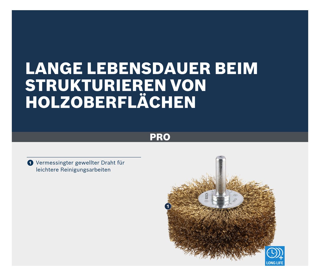 BOSCH Holz-Strukturbürste, vermessingt