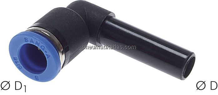 Winkel-Steckanschluss 3mm Stecknippel, 3mm Schlauch