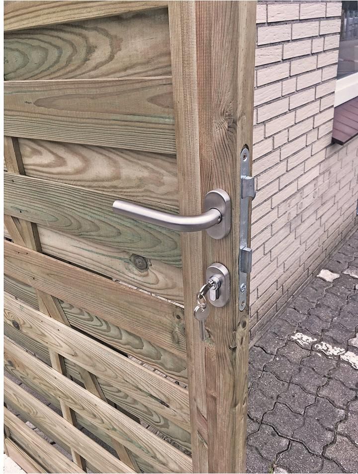 Drückergarnitur Edelstahl, gebürstet für PZ-Schloß mit Ovalrosetten