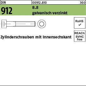 Zylinderschrauben 8.8 galvanisch verzinkt