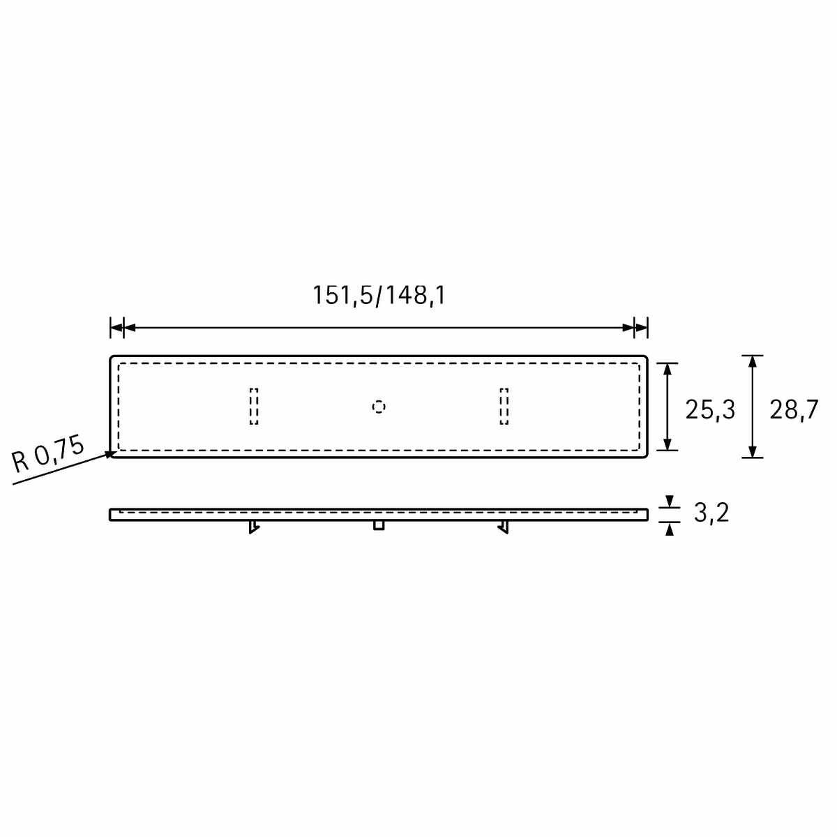 Dekorelement Touch in 148,1 mm, Kunststoff unbesc