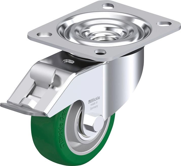 Lenkrolle m. Feststeller Rad-D80mm Polyurethan L-ALST 80K-FI