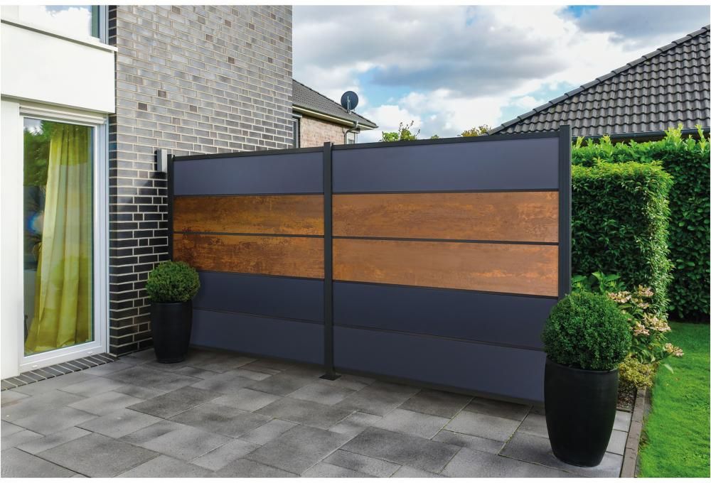 FARÖ-Serie Zaunlamelle ANTHRAZIT 6 x 329 x 1792 mm HPL-Steckzaunsystem