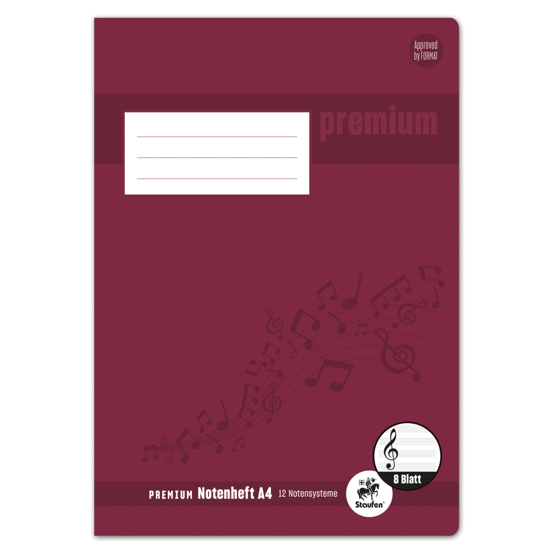 Notenheft Premium A4 90g 8Bl LinN