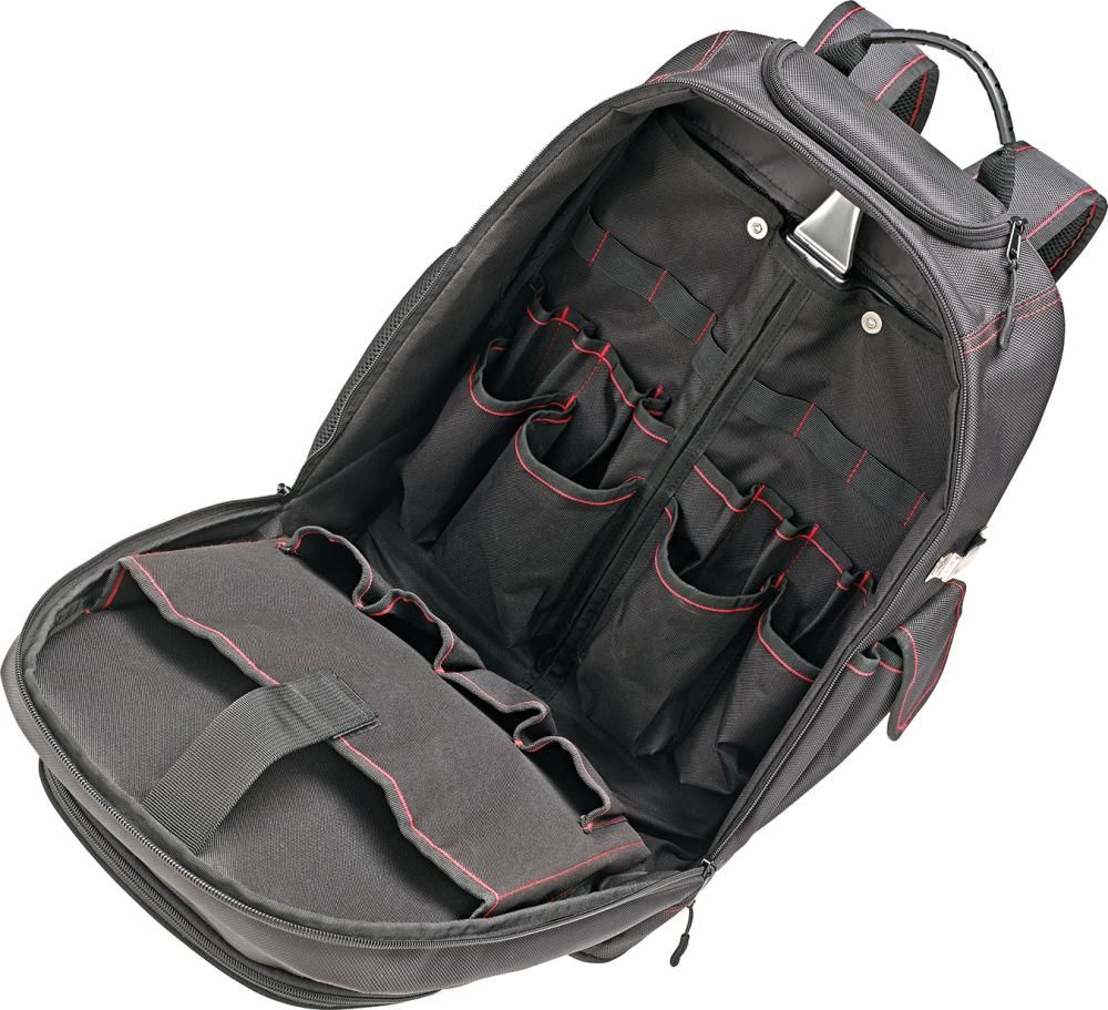 Werkzeugrucksack mit Rollen und Teleskopgriff 350x210x490mm Nylon FORMAT