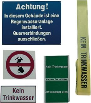 Kennzeichnungs-Set Regenwassernutzungs anlage
