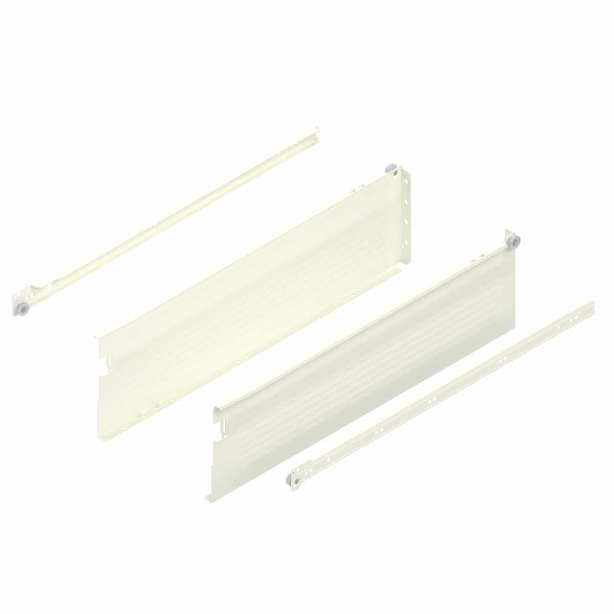 METABOX Stahlzarge,  H (150 mm),  Teilauszug, 25 kg, NL=550 mm, Steckversion, links/rechts, R9001 cremeweiß