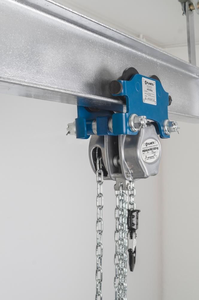 Kombifahrwerk LHT-H-005L mit Handlaufkatze und Flaschenzug Hub 3,0m Tragkraft 500kg