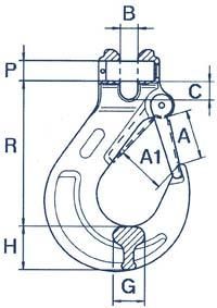 Gabelkopflasthaken für AKD 6mm TK 1120kg, GK8