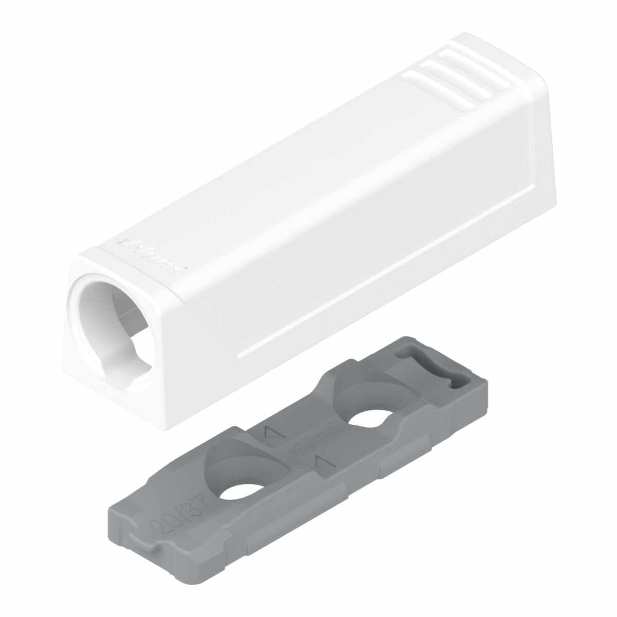 TIP-ON Adapterplatte für Türen, Kurzversion, gerade, Schrauben, seidenweiß