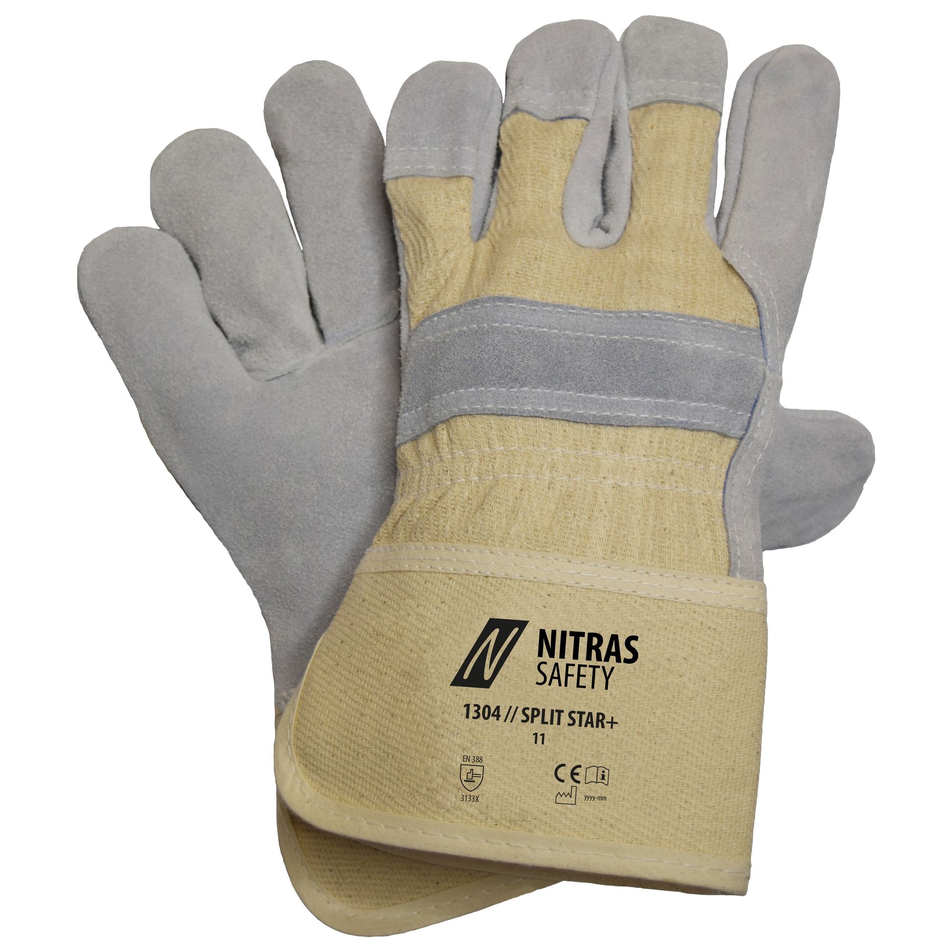 NITRAS SPLIT STAR+, Rindspaltlederhandschuhe 1304