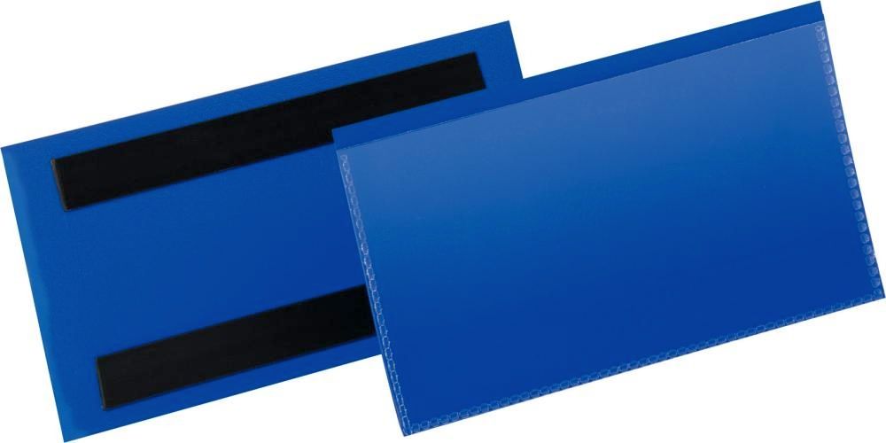 Etikettentasche B150xH67 mm blau, magnetisch VE 50 Stück