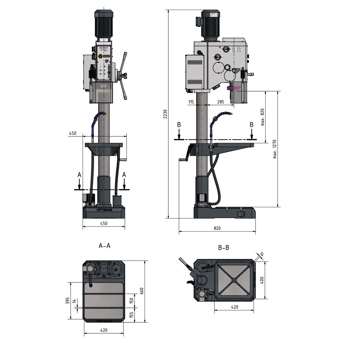 Säulenbohrmaschine Optimum OPTIdrill DH 32GSV