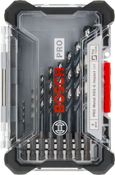 BOSCH HSS-G Impact Spiralbohrersatz, PRO Metall