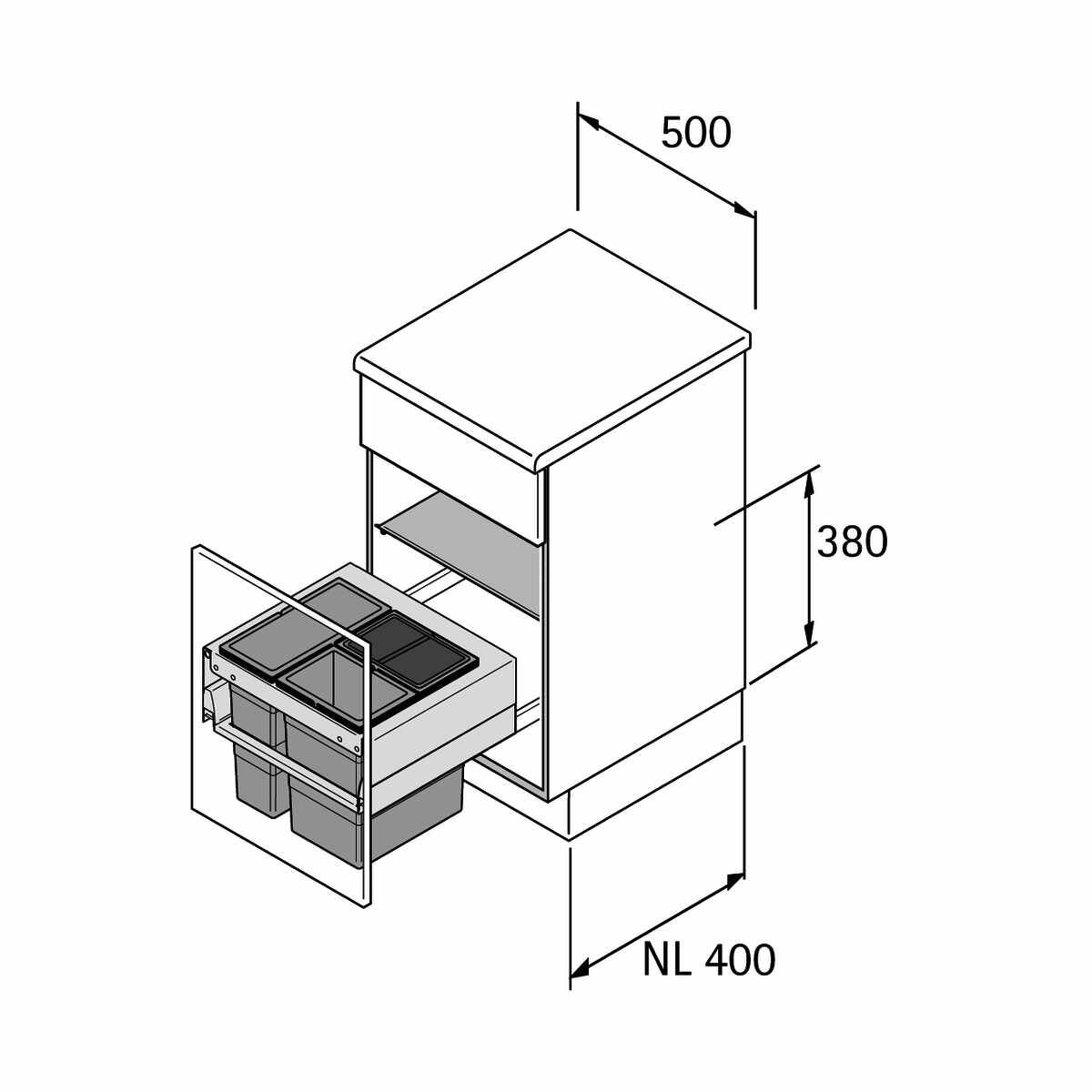 ABFALLSYSTEM FRAME F. AT NL 400/500 AZ