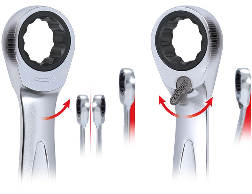 KS Tools DUO GEAR Ringmaulschlüssel-Satz, Maul