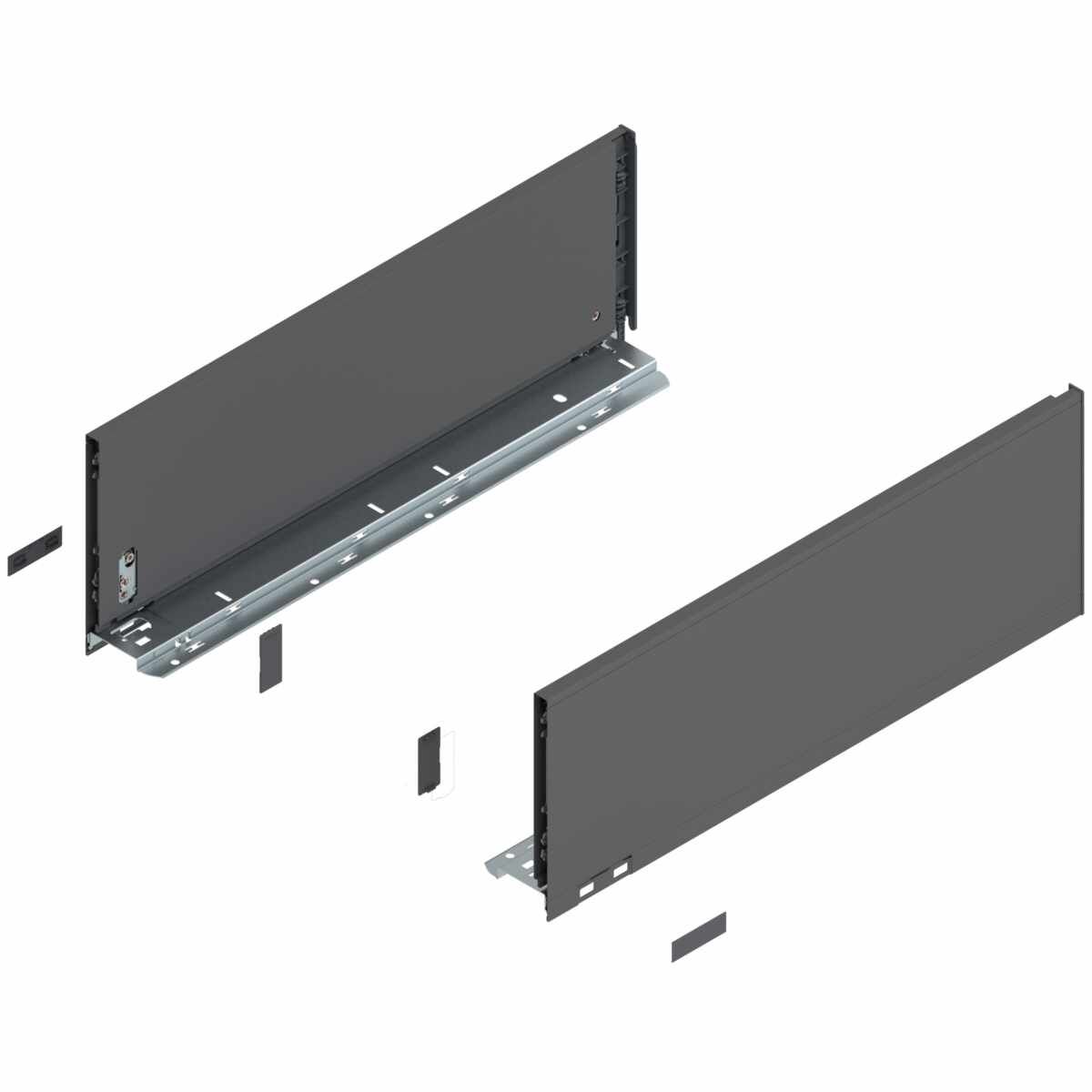LEGRABOX Zarge, Höhe C (177 mm), NL=500 mm, links/rechts, für LEGRABOX pure, oriongrau matt