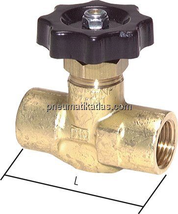 Nadel-Absperrventil, Messing, G 3/8" (IG), -0,9 bis 40bar