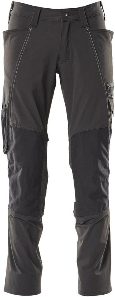 Hose 18479,Stretch, Knietasche, schwarz, Gr.82C47