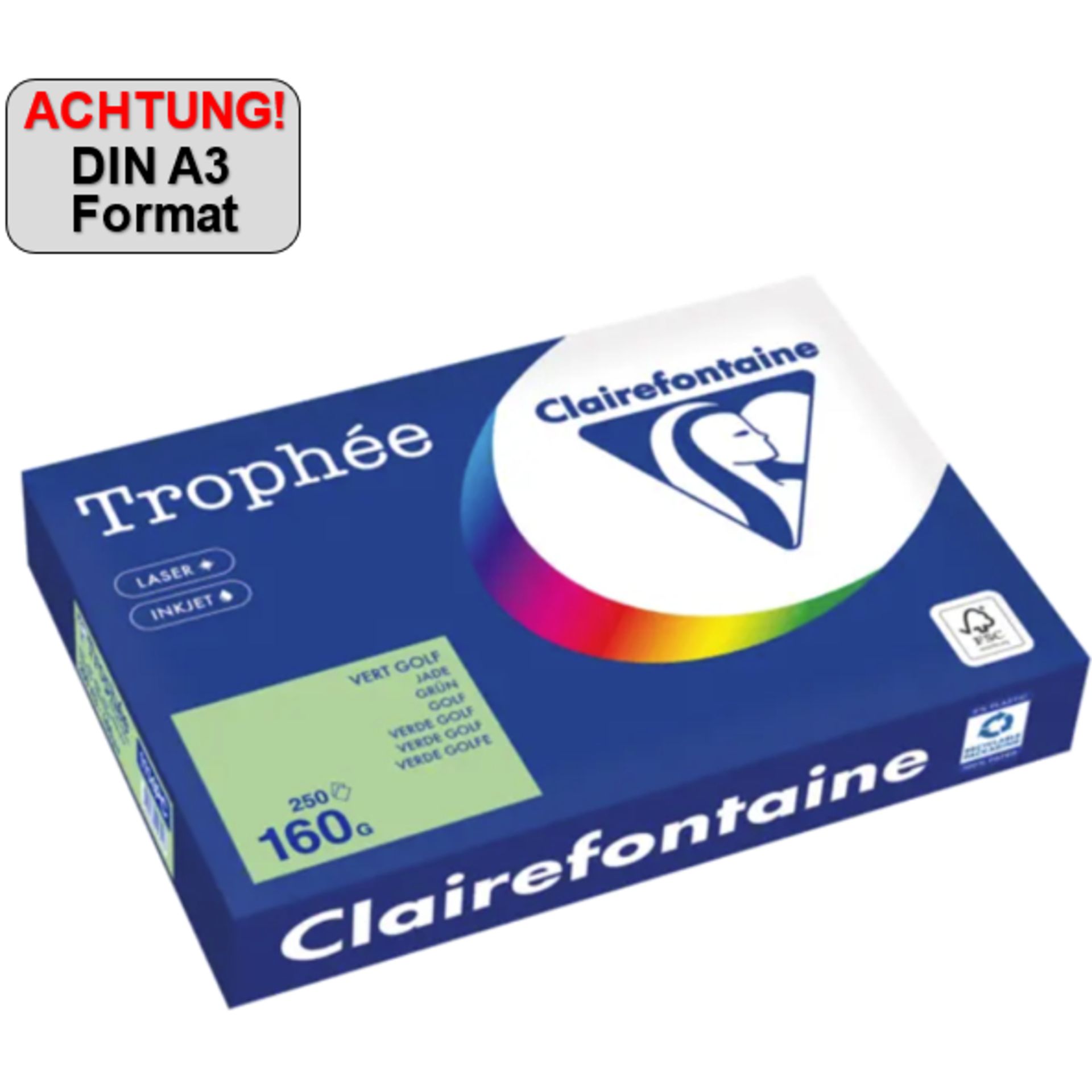 Kopierpapier A3 160g grün 250Bl