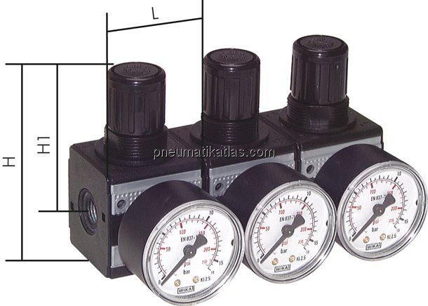 MULTIFIX Druckregler, Reihenmont. G 1/4", 0,5 - 10bar, Multifix 0