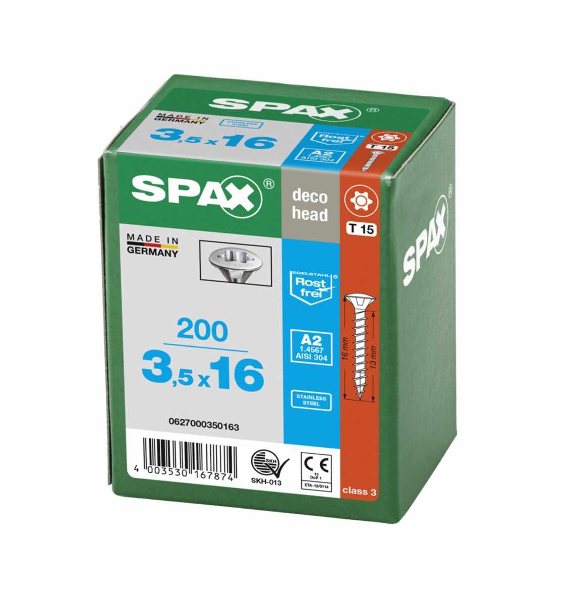Spax Schr. Liko Torx/A2 3,5X16 Vpe200