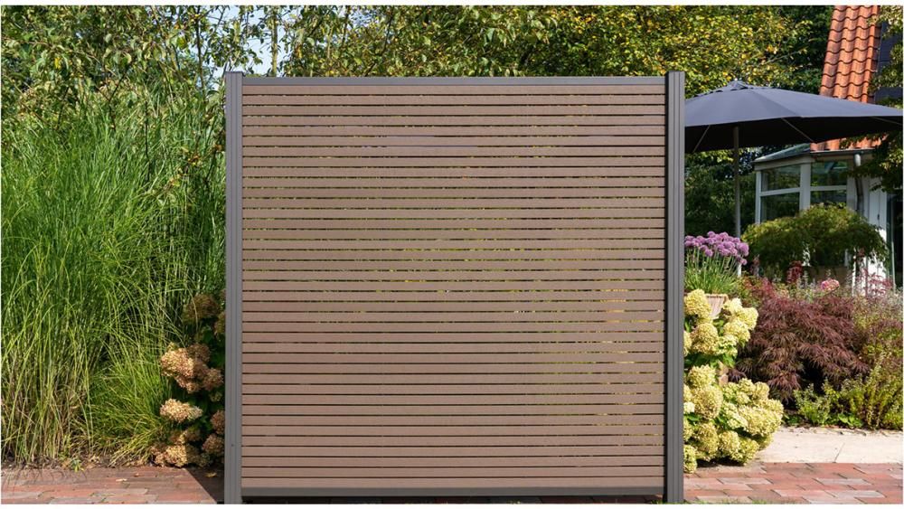 HÖRVIG-Serie ANTHRAZIT 180 x 180 cm, SCHOKOBRAUNinkl. Start-& Abschluss BPC-Steckzaun