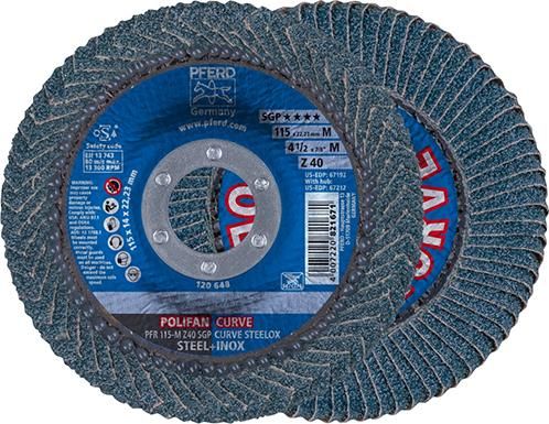 Fächerschleifscheibe Z 40SGP CURVE L 115mm K40Pferd