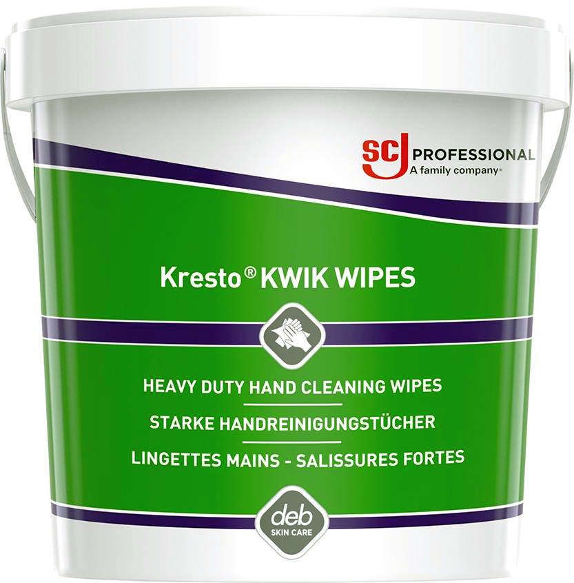 Kresto KWIK WIPES Handreinigungstücher 70 Tücher Eimer starke Verschmutzungen