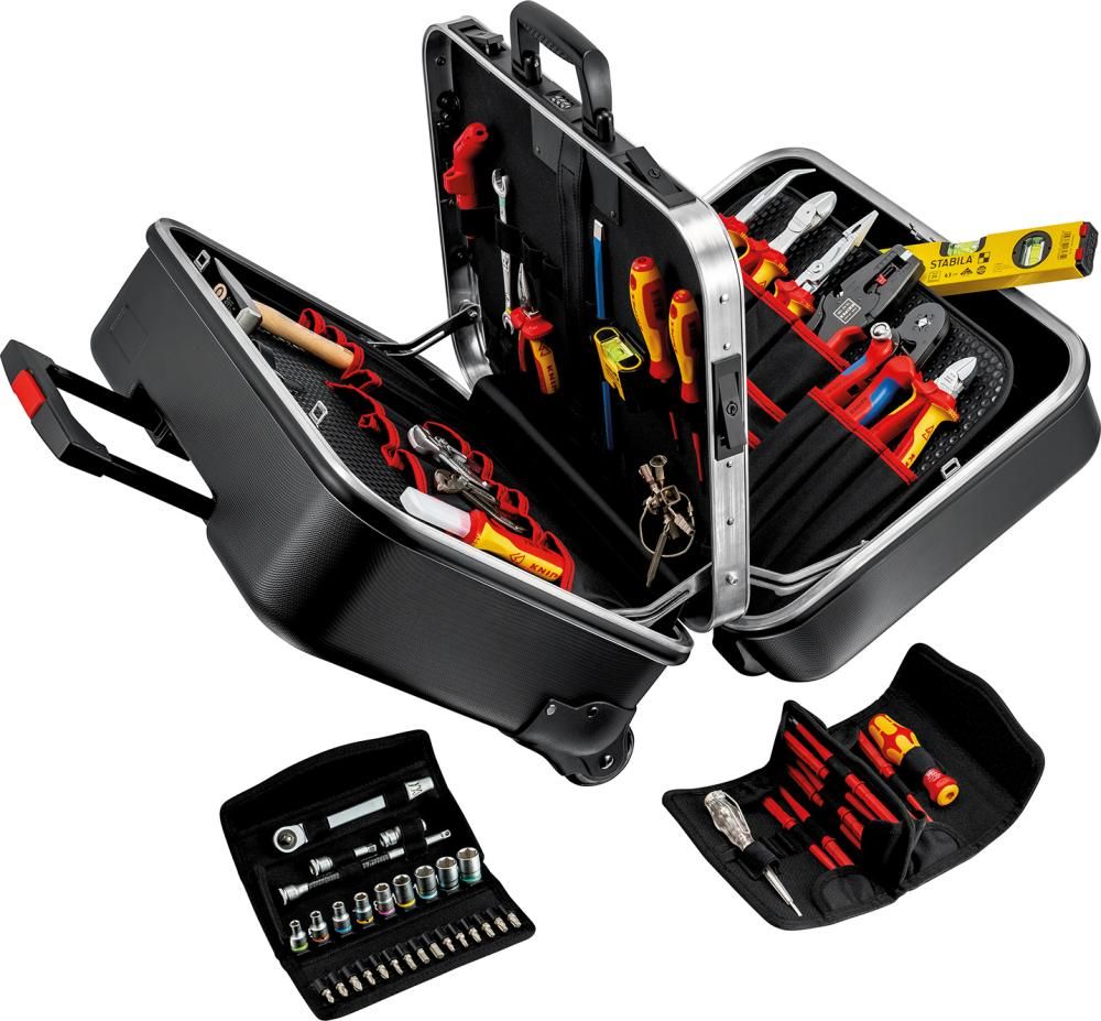 Werkzeugsortiment Twin Elektriker 63-teilig im Trolley Knipex