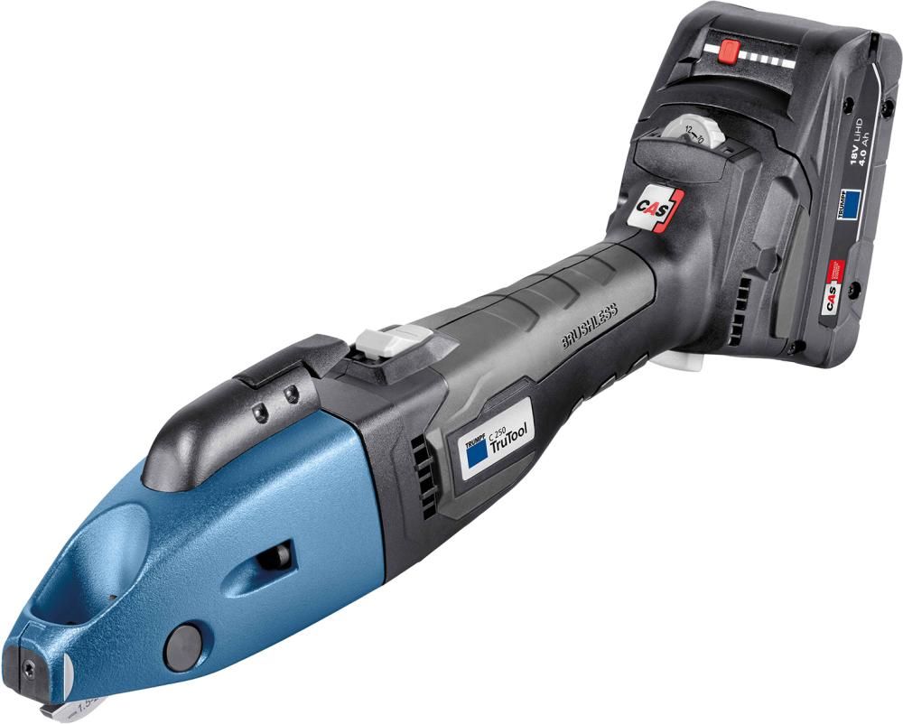 Akku Schlitzschere TruTool C 250 m Spanabtr.2x18,0V 4,0 Ah Ladegerät Trumpf-Box